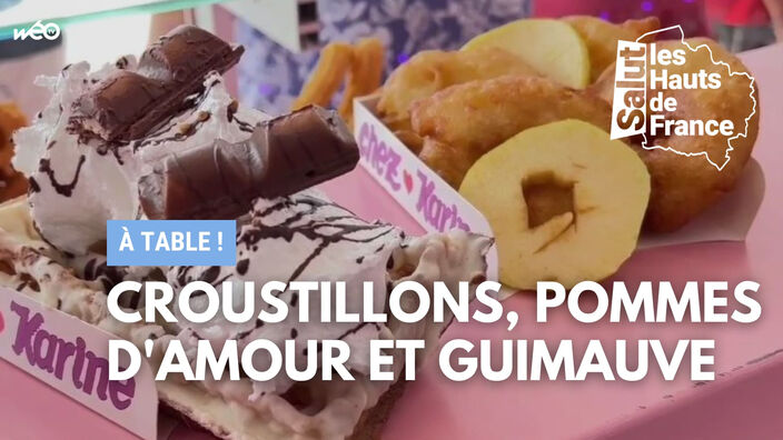 A table : croustillons, pommes d'amour et guimauve