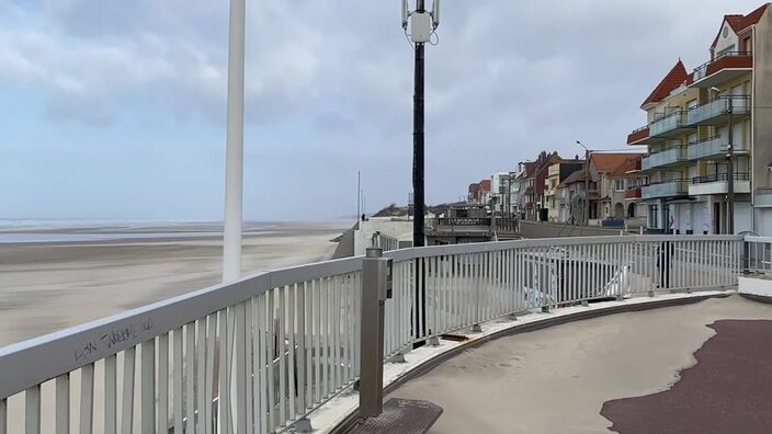 Merlimont : le front de mer pendant le passage de la tempête Franklin