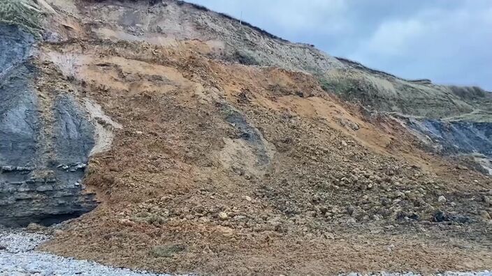 Un pan de la falaise s’est effondré entre Wimereux et la pointe de la Rochette