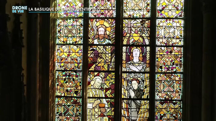 Drone de vue : la basilique de Saint-Quentin