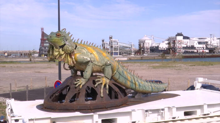 Inauguration de l'iguane de Calais