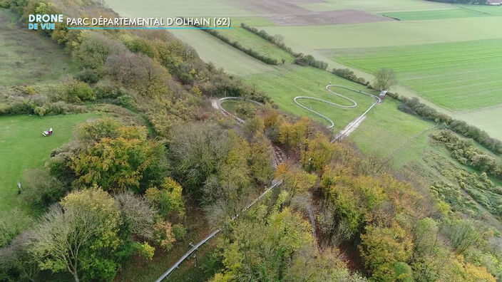 Drone de vue : le parc départemental d'Olhain