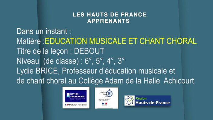 6ème, 5ème, 4ème, 3ème | Education musicale et chant choral | DEBOUT