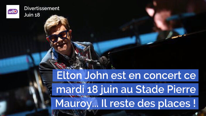 Elton John est en concert ce mardi 18 juin au Stade Pierre Mauroy. Il va ensuite recevoir la Légion d'honneur des mains d'Emmanuel Macron.