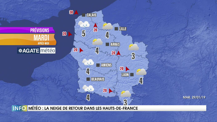 Météo France place les Hauts-de-France en vigilance orange neige - Tempête Gabriel