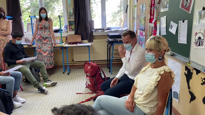 Sallaumines: Aurore et Jonathan, candidats de Pekin Express, racontent leur périple aux collégiens