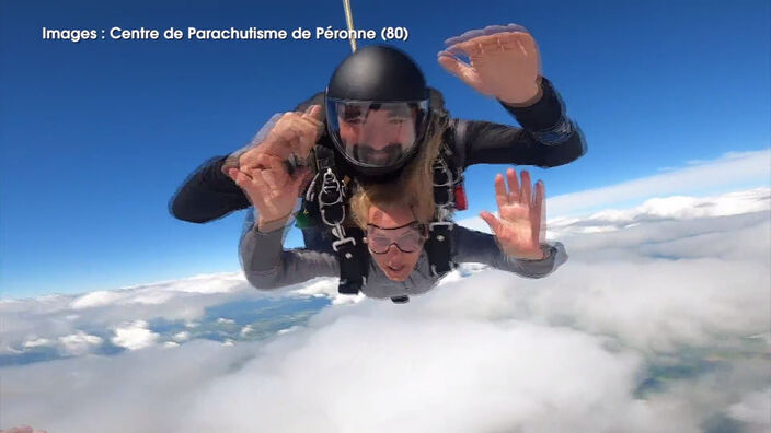 Péronne : Yvette, 71 ans, réalise son rêve de sauter en parachute