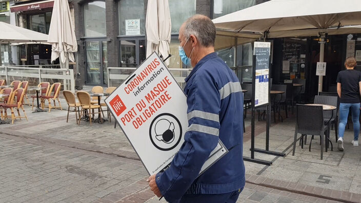 Port du masque obligatoire dans la rue a Lille