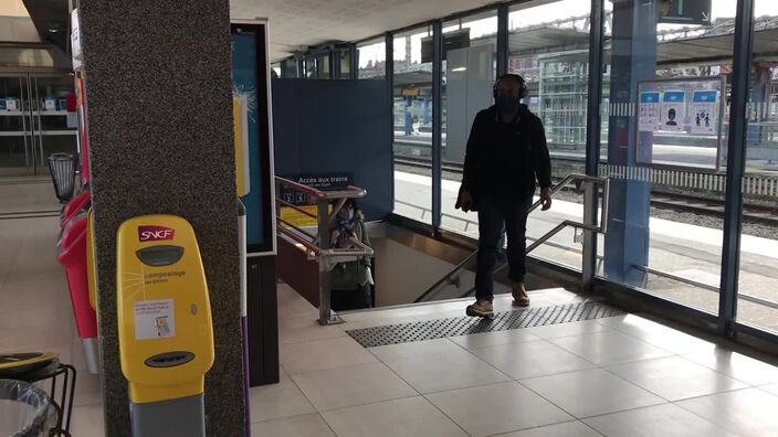 Trains peu fréquentés et gare quasi vide à Arras, ce lundi de déconfinement