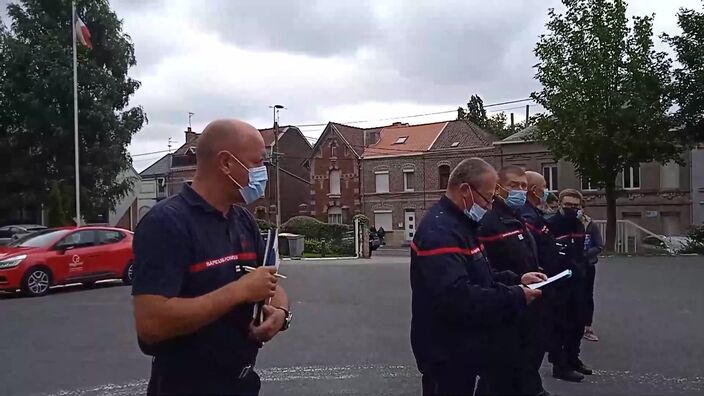 Le départ des pompiers de Valenciennes vers la Belgique