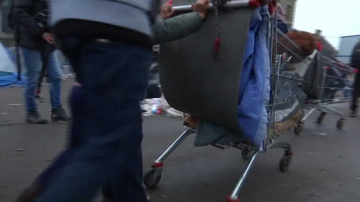 Evacuation d'un camp de migrants à Grande-Synthe