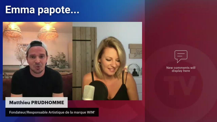 Emma Papote avec Matthieu PRUDHOMME, Fondateur/Responsable Artistique de la marque WIM'
