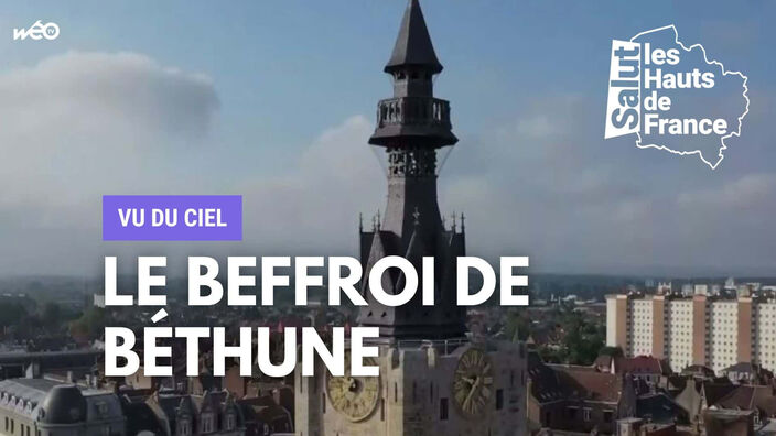 Vu du ciel : le beffroi de Béthune