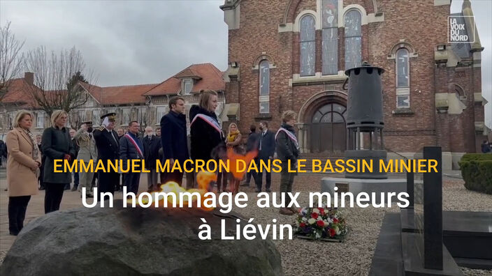 L'hommage d'Emmanuel Macron aux mineurs de Liévin à la stèle Saint-Amé