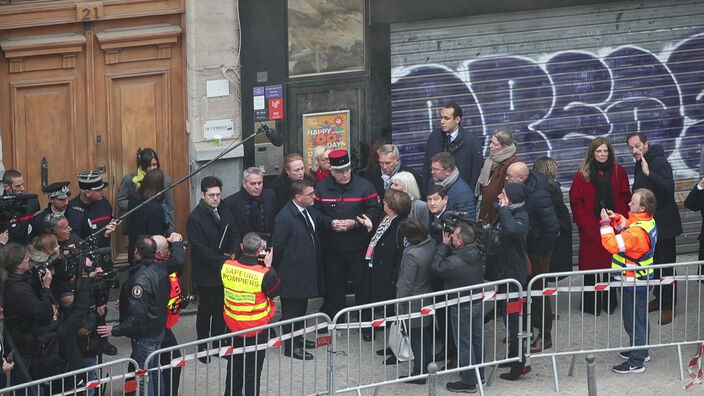 Effondrement immeuble à Lille - Visite du ministre Olivier Klein