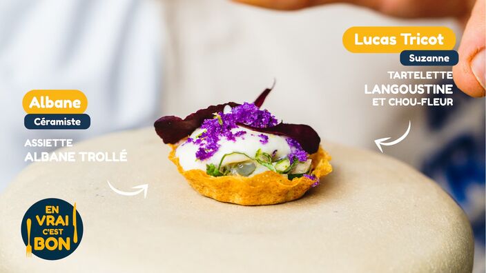 Une tartelette langoustine et chou-fleur, par Lucas Tricot