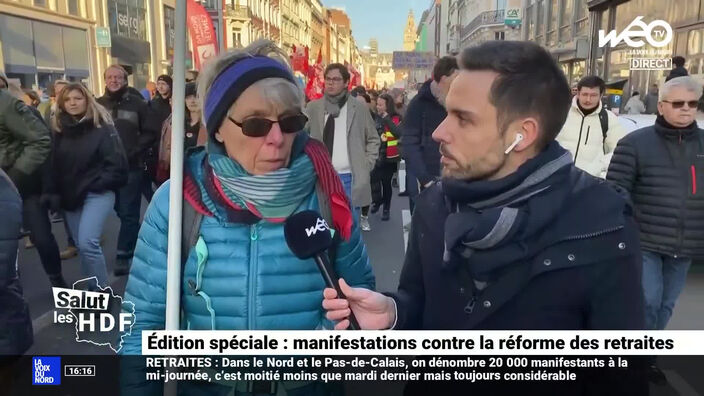 Une retraitée dans le cortège lillois : « La retraite, c'est une chance. Je soutiens les générations futures »