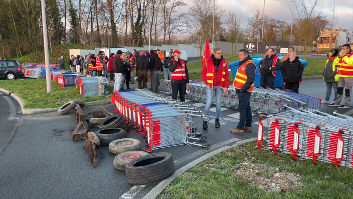 Réforme des retraites : Blocage à la zone commerciale nord d'Amiens