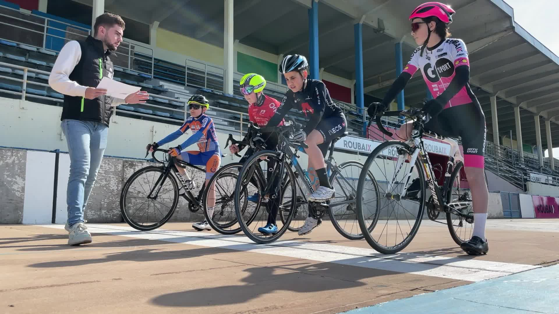 Une course pour les jeunes cyclistes en vue du Paris Roubaix