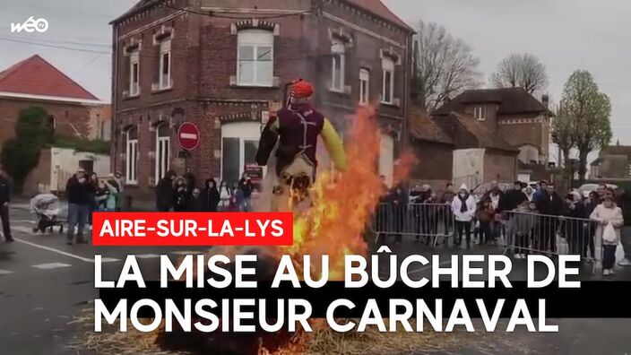 Aire-sur-la-Lys : Monsieur Carnaval sacrifié sur le bûcher pour faire venir le printemps