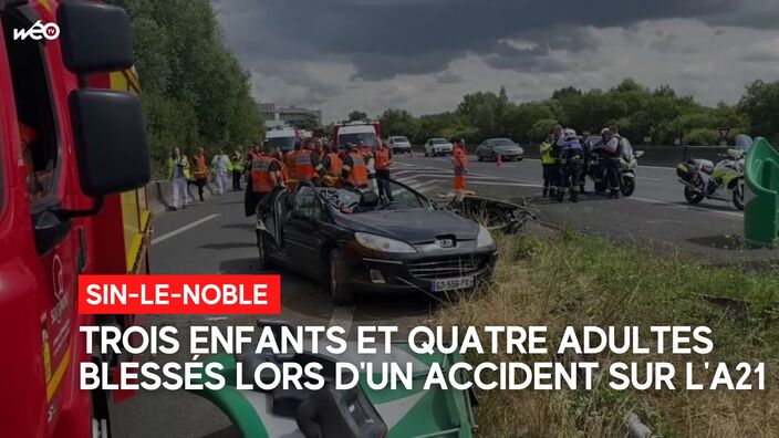 Sept blessés, dont trois enfants, dans un accident sur l’A21 dans le Nord