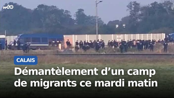 Calais : démantèlement d'un camp de migrants zone de la Turquerie