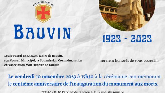 Centenaire du Monument aux Morts Bauvinois