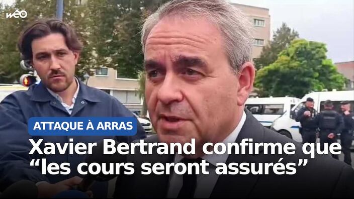 "Les cours seront assurés", Xavier Bertrand réagit à l'attaque au couteau d'Arras