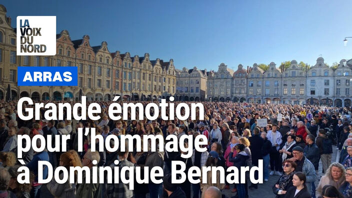 Arras : la place des Héros noire de monde pour rendre hommage à Dominique Bernard