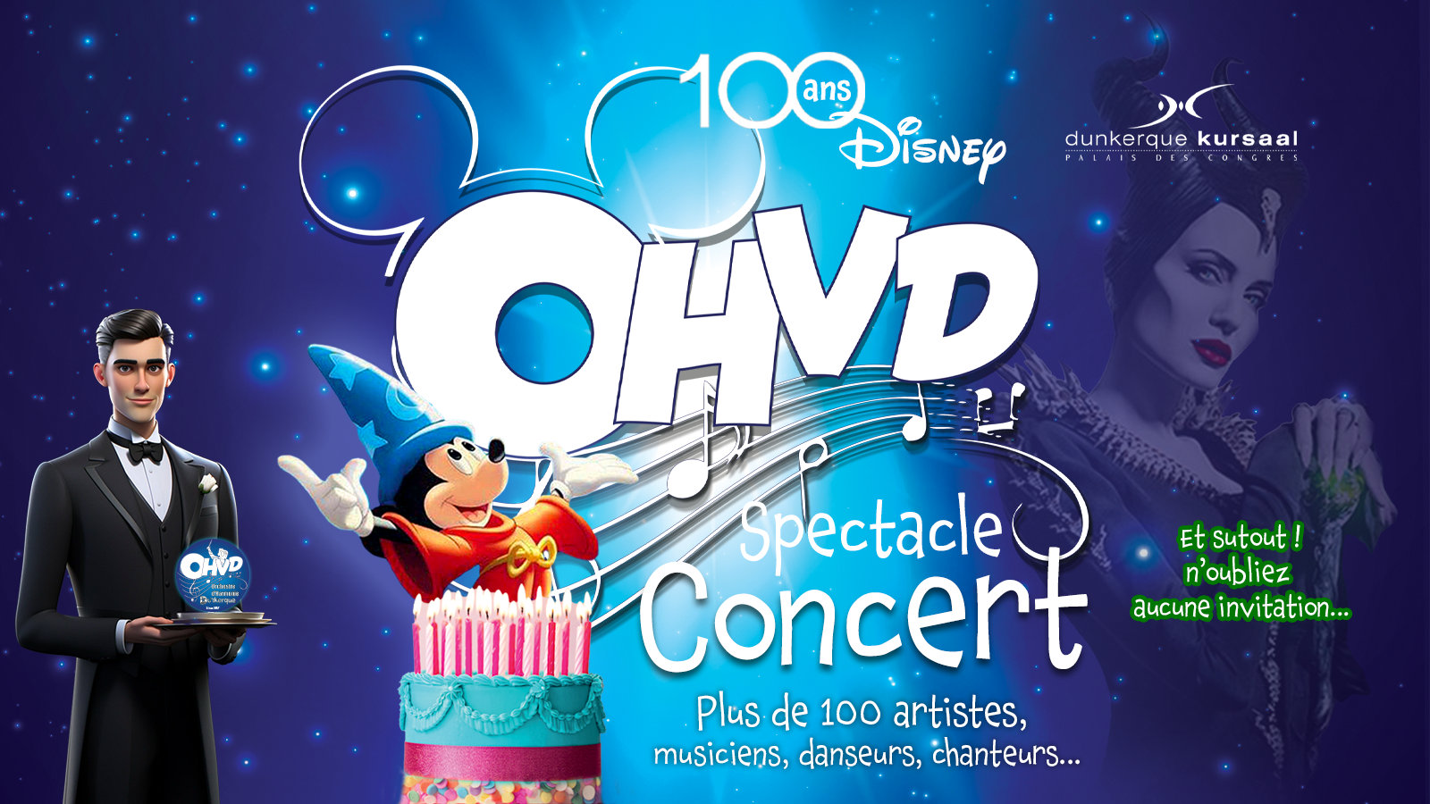 CONCERT-SPECTACLE : L'OHVD fête les 100 ans de Disney ! à Dunkerque le  dimanche 19 novembre 2023 - Agenda Wéo