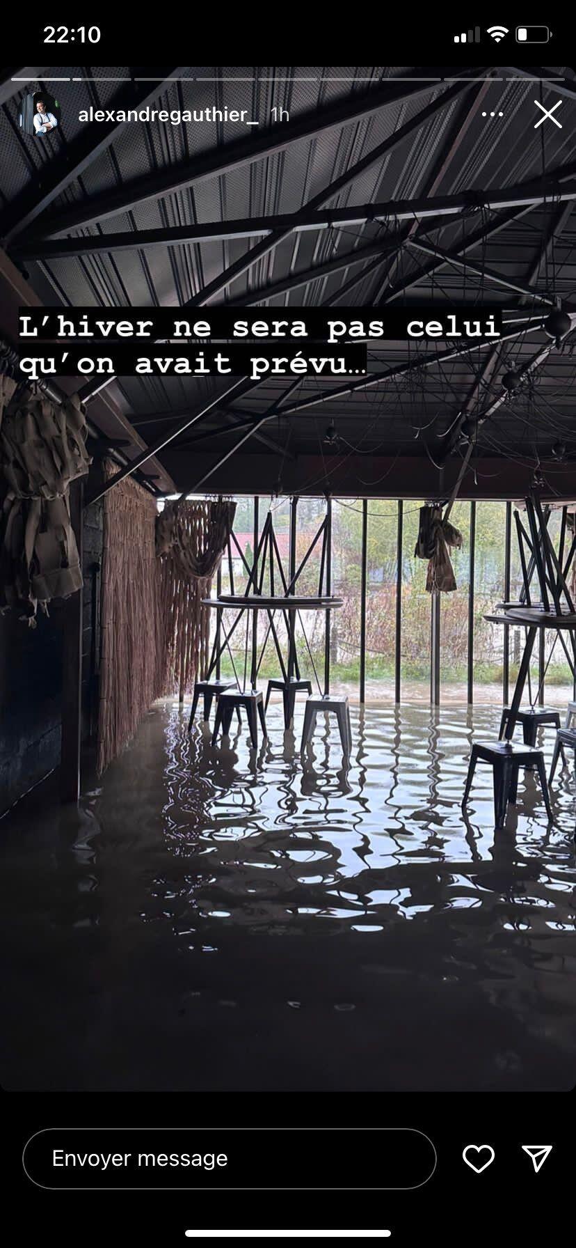 Le restaurant "La Grenouillère" inondé.