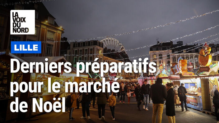 Installation du marché de Noël de Lille