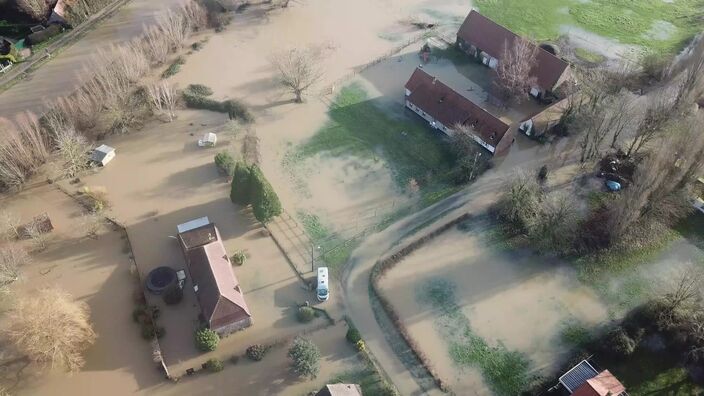 Les inondations à Pecqueur vues du ciel