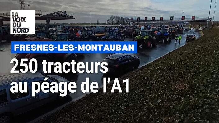 Crise des agriculteurs : plus de 250 tracteurs au péage de Fresnes-les-Montauban sur l'A1