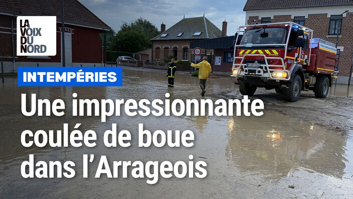 Des torrents d’eau et de boue près d’Arras