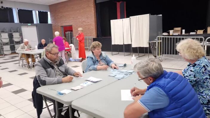 dépouillement 1er tour législatives 6e circonscription à Guines. 30 juin 24