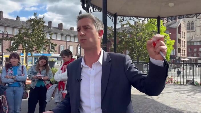 Manifestation de François Ruffin, candidat NFP, première circonscription de la Somme