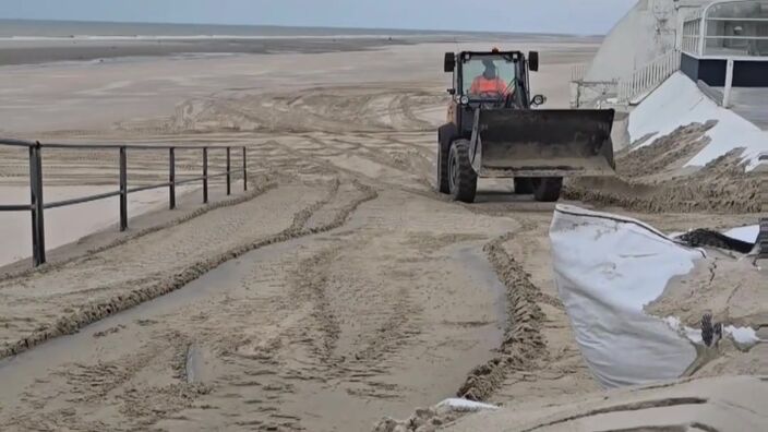 Après la tempête Darragh, il faut nettoyer le sable en front de mer