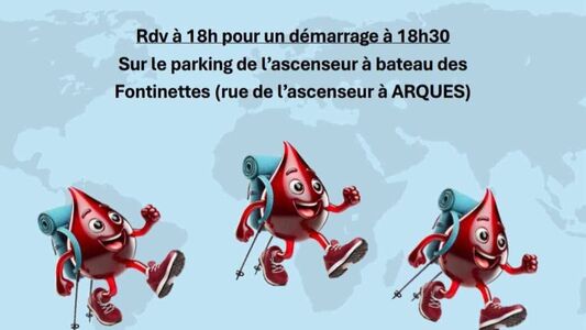 Marche semi nocturne pour la journée mondiale du don du sang à Arques