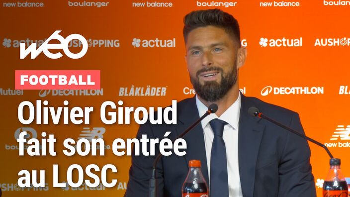 Olivier Giroud en conférence de presse à Lille pour son entrée au LOSC