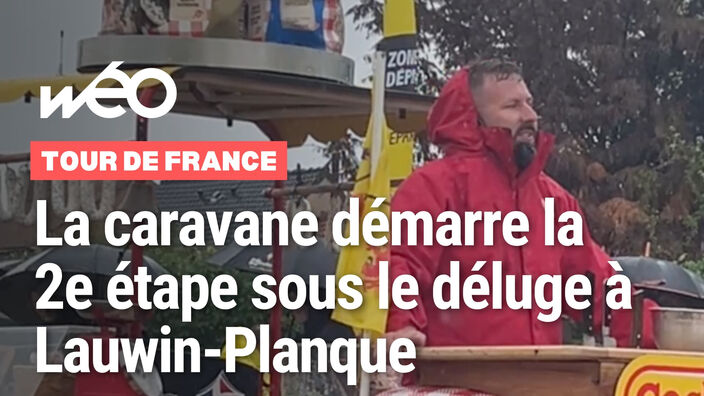 La caravane sous le déluge au départ de Lauwin-Planque