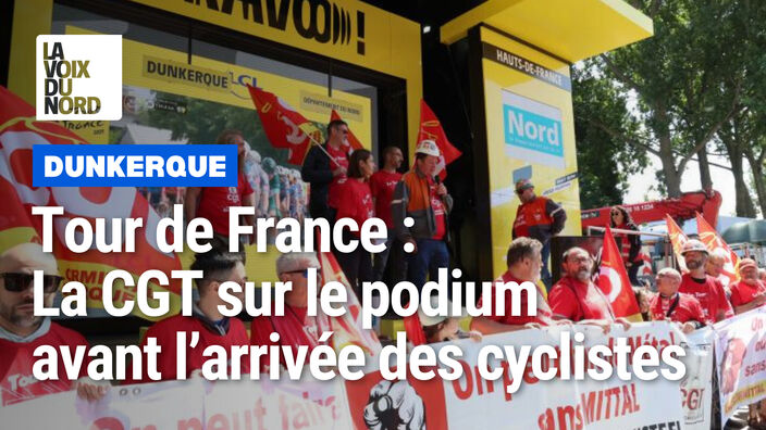 Tour de France : la CGT sur le podium avant l'arrivée des cyclistes