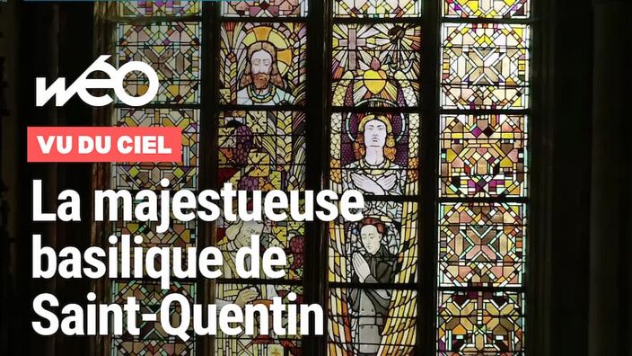 Vu du ciel : la basilique de Saint-Quentin