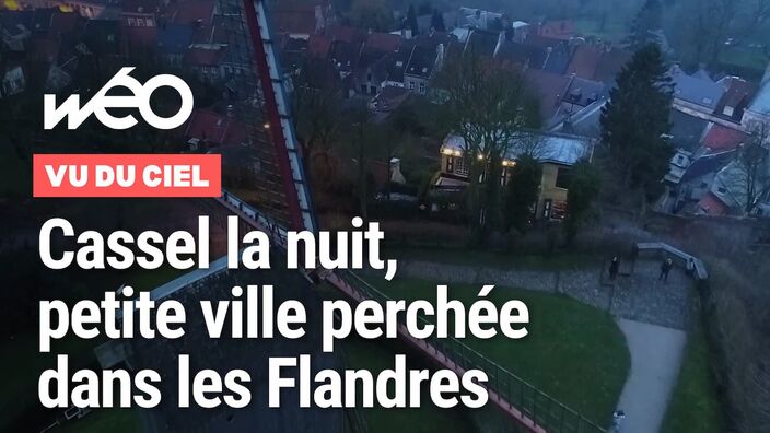 Vu du ciel : Cassel la nuit