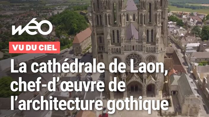 Vu du ciel : la cathédrale de Laon
