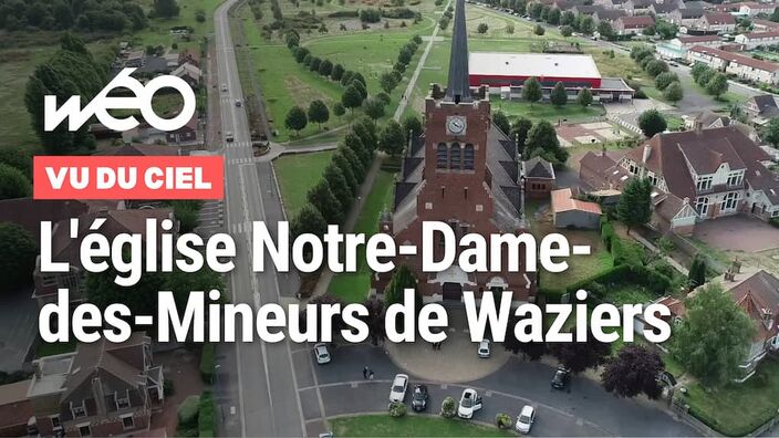 Vu du ciel : l'église Notre-Dame-des-Mineurs de Waziers