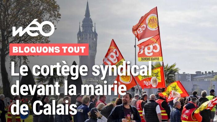 Mobilisation du 10 septembre à Calais : le cortège syndical réuni devant la mairie