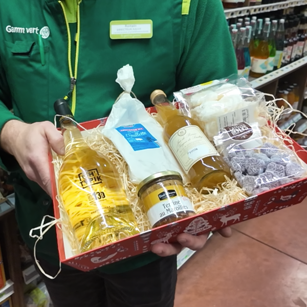 Des paniers garnis Gamm vert à gagner pour Noël